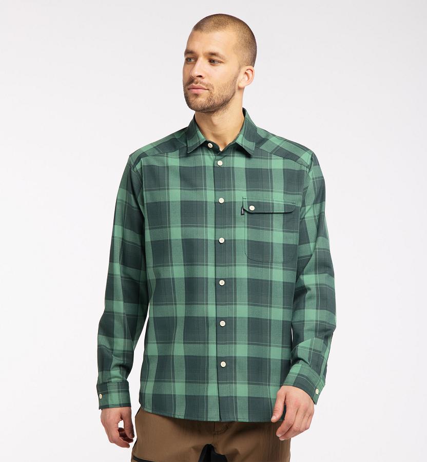 Haglöfs Tarn Flannell Shirts Dark Green For Mens HGOAU9850 Australia